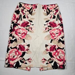 White House Black Market Floral Pencil Skirt Size 2 Womens Cottagecore